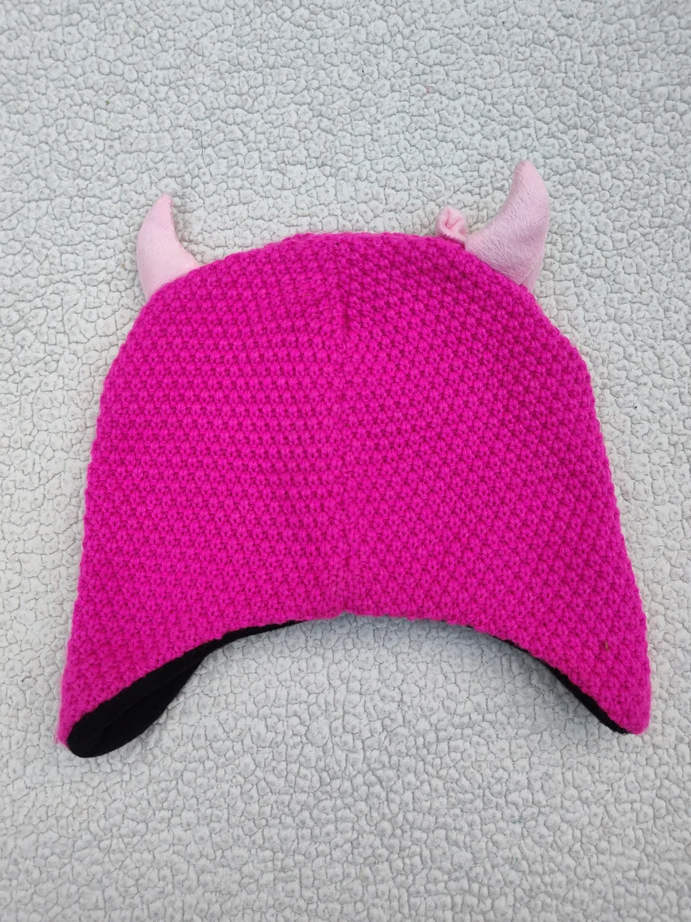 Pink Monster Earflap Beanie Hat - Fun Fleece-Lined Design